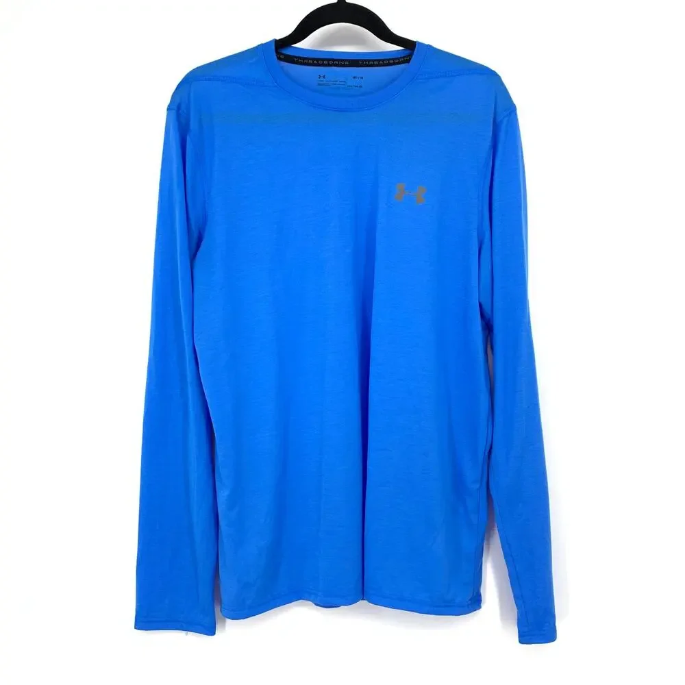 Under Armour Long Sleeve Crew Neck Activewear T-Shirt Mens Sz M Loose Fit Blue